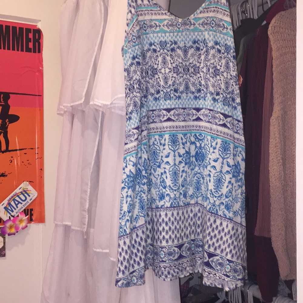 Blue slip dress